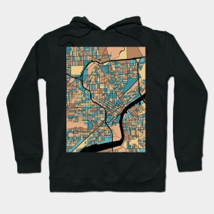 Toledo Map Pattern in Mid Century Pastel Hoodie